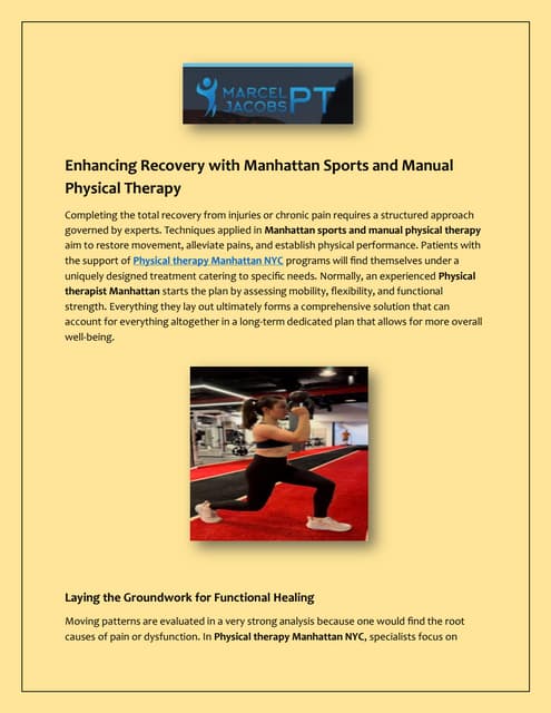 Expert Physical Therapy in Manhattan NYC | Marcel Jacobs PT | PDF